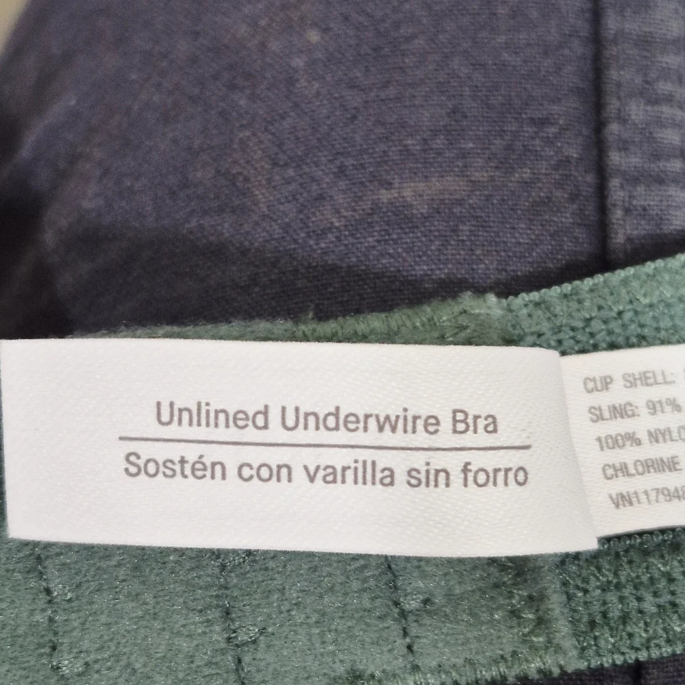 32A Auden‎ Unlined Lace Underwire Bra Green NWT